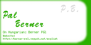 pal berner business card